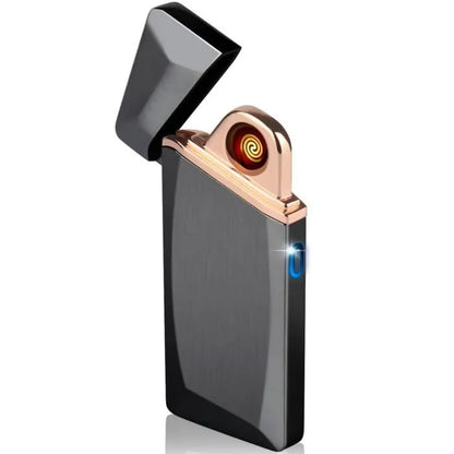 Briquet Rechargeable USB Electronique Tempête - Daffodil EC225 - Anti vent, Induction, Sécurité Lighter & mèche de rechange - Noir